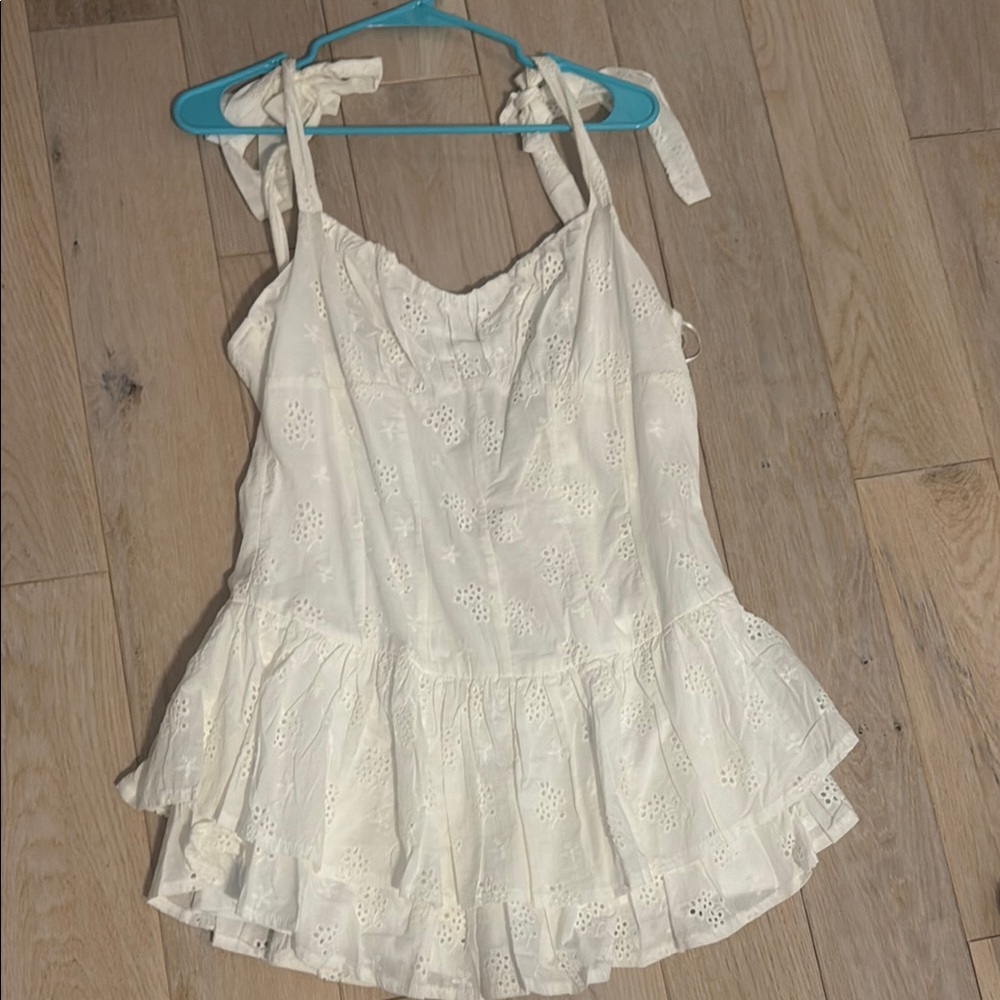 Cotton Candy LA White Eyelet Midi Dress